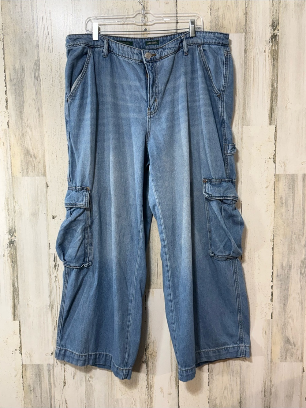 wild fable Light Blue Wide-Leg Cargo Jeans